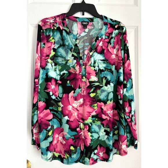Inc International Concepts Women's Tops Multicolor Tunic Floral Pullover   203 - Picture 1 of 3